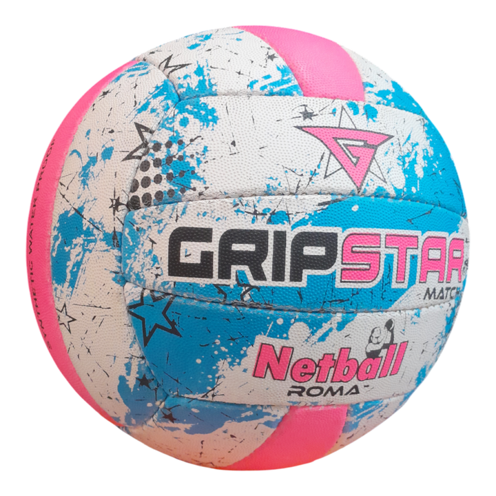 Grip Star Netball Match Hand Stitched Ball | Roma | Blue