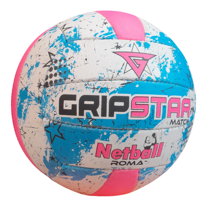 Grip Star Netball Match Hand Stitched Ball | Roma | Blue