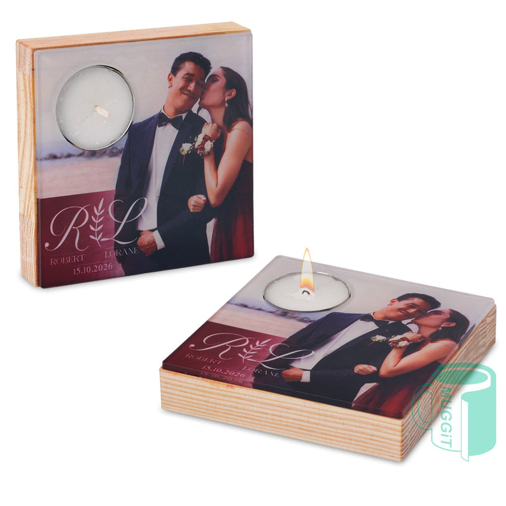 Sublimation Candle Holder Square - product view 2