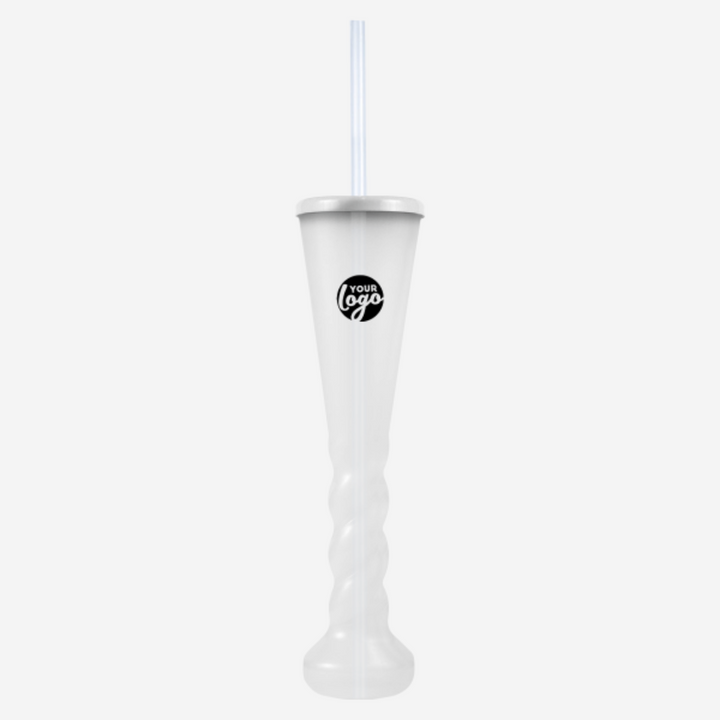 Swirl Yard Glass with Cap and Straw (Opaque )