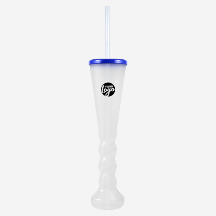 Swirl Yard Glass with Cap and Straw (Opaque )