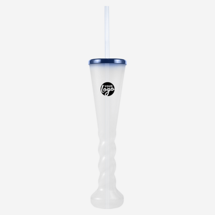 Swirl Yard Glass with Cap and Straw (Opaque )