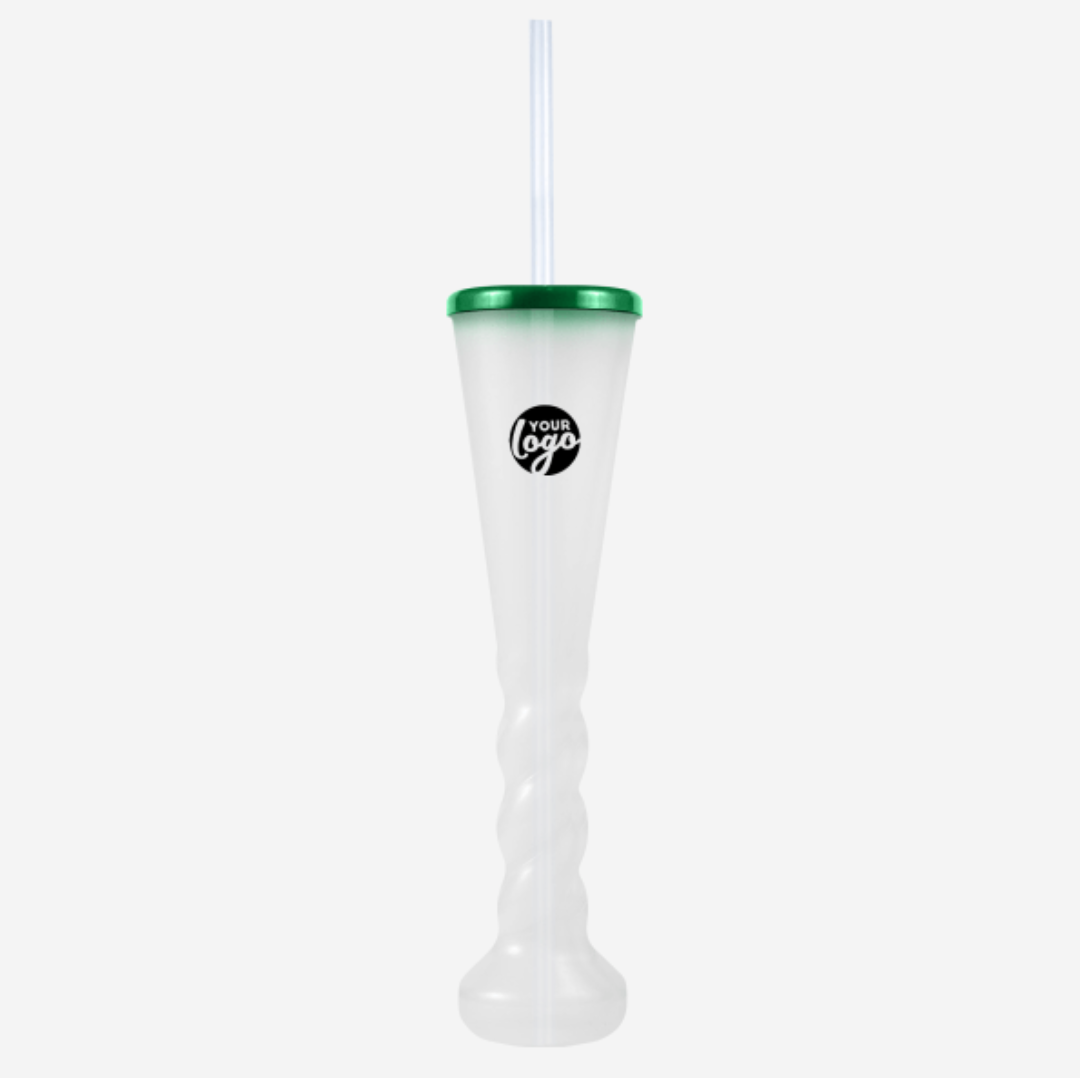 Swirl Yard Glass with Cap and Straw (Opaque )