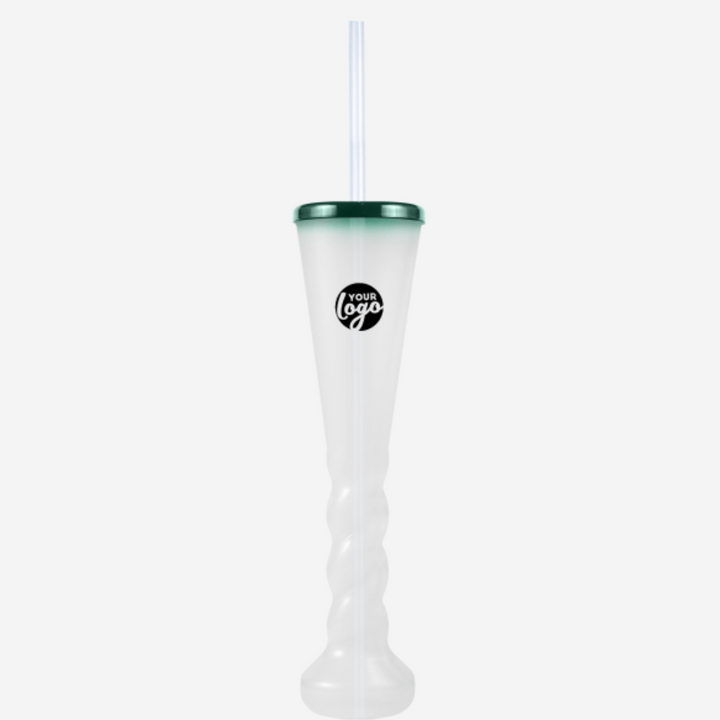 Swirl Yard Glass with Cap and Straw (Opaque )