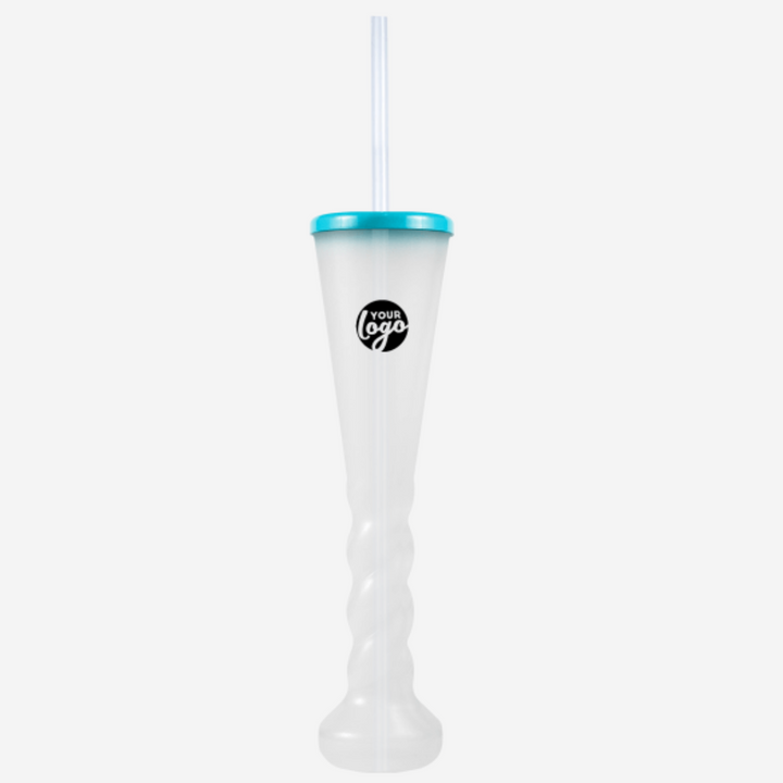 Swirl Yard Glass with Cap and Straw (Opaque )