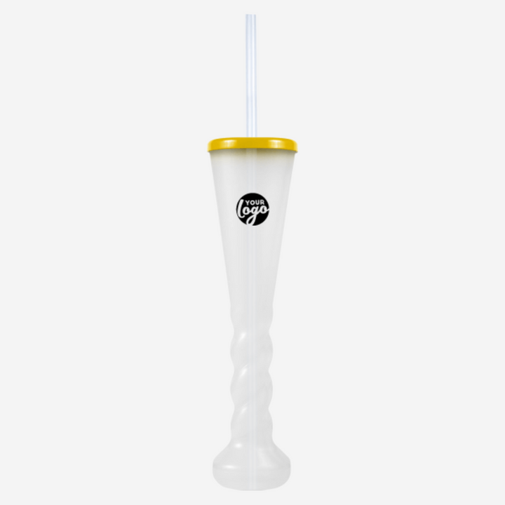 Swirl Yard Glass with Cap and Straw (Opaque )
