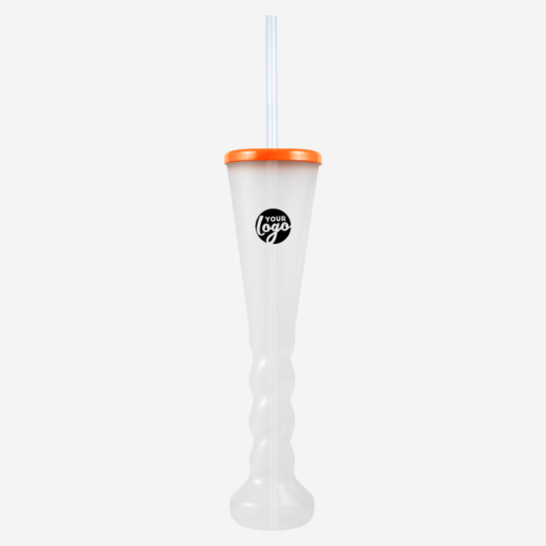 Swirl Yard Glass with Cap and Straw (Opaque )