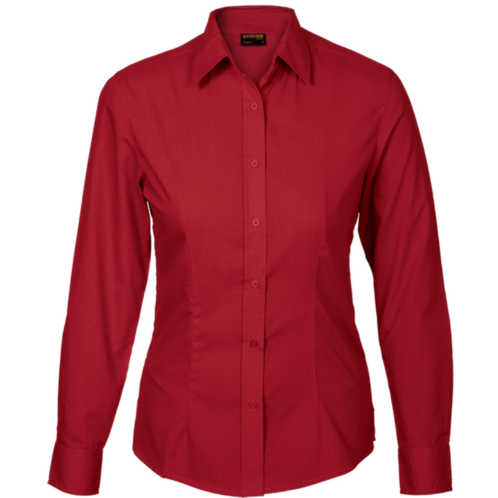 Basic Poly Cotton Blouse Long Sleeve Ladies
