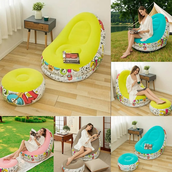 PLKO INFLATABLE CHAIR WITH HOUSEHOLD AIR PUMP