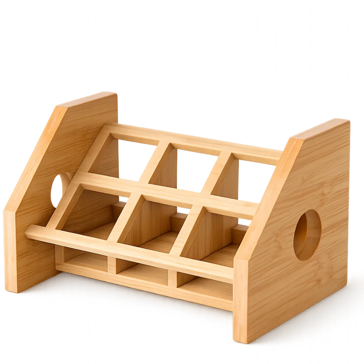 6-Piece Glass Spice Jar Set with Bamboo Stand