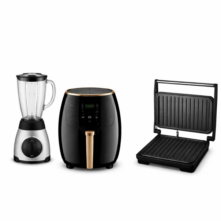 3 Piece Kitchen Appliance Combo – Air Fryer, Blender & Sandwich Press