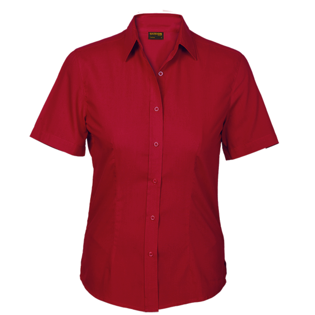 Basic Poly Cotton Blouse Short Sleeve Ladies