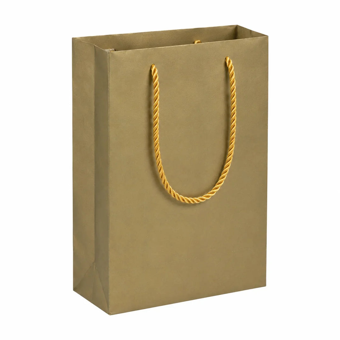 Gold Velvet Touch Carrier Bag