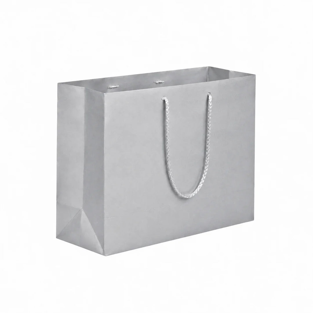 Silver Velvet Touch Carrier Bag