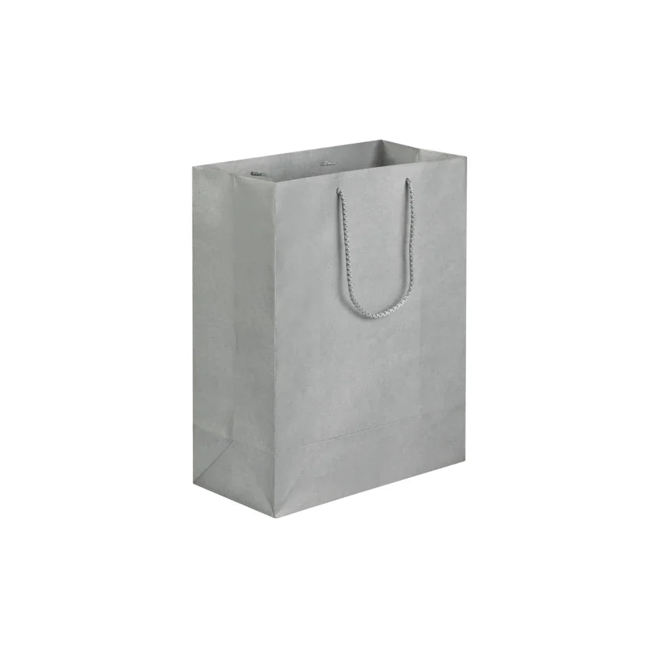 Silver Velvet Touch Carrier Bag