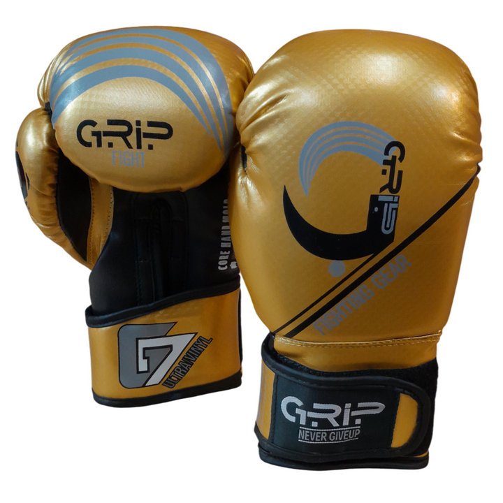 Grip Boxing Gloves | G7 Ultra Vinyl | Gold Colour (Limited Edition)