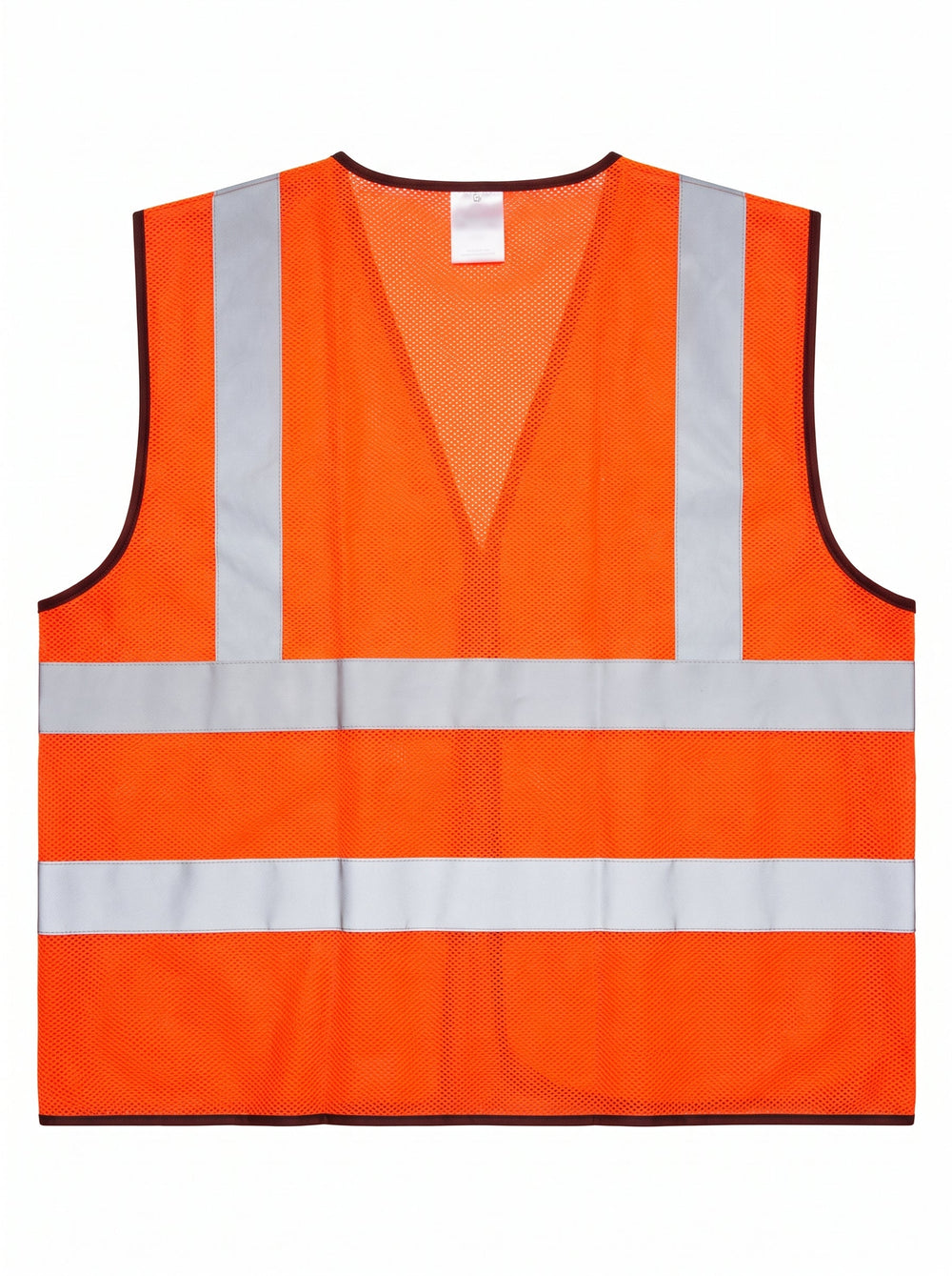 Orange High-Visibility Mesh Safety Vest with Reflective Strips