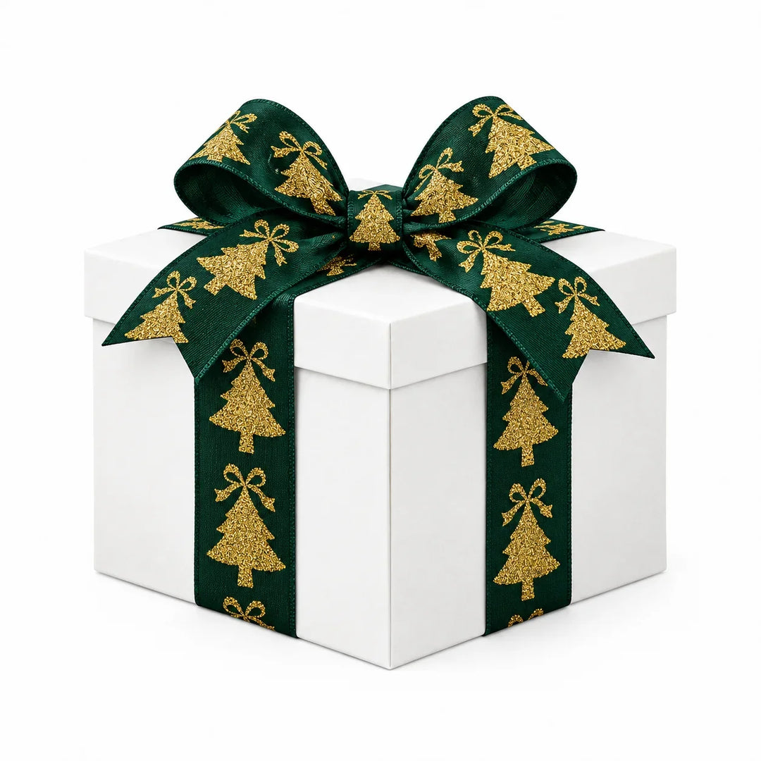 Wired Glitter Xmas Tree Hunter Green Roll