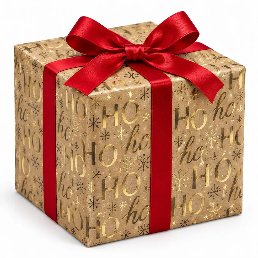 Ho Ho Gold Christmas Wrap