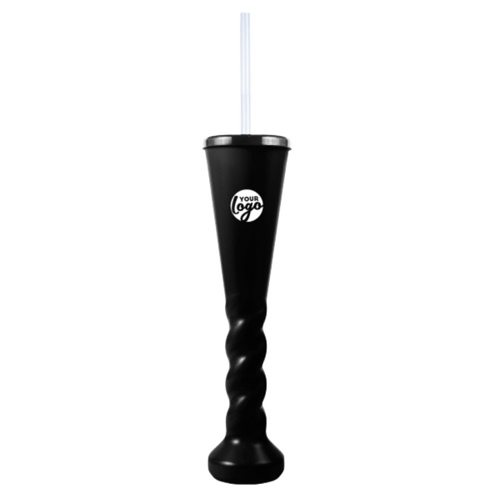Swirl Yard Glass with Cap and Straw