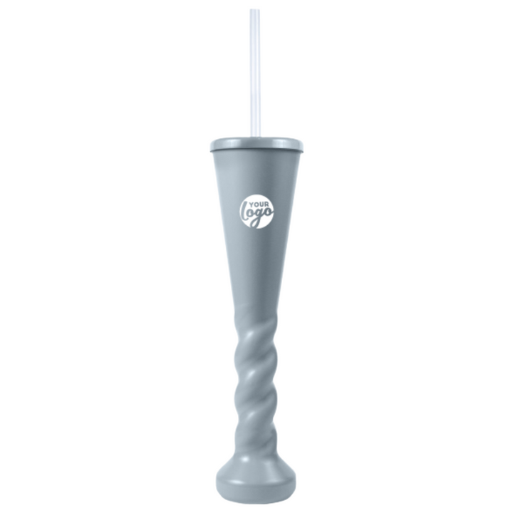 Swirl Yard Glass with Cap and Straw
