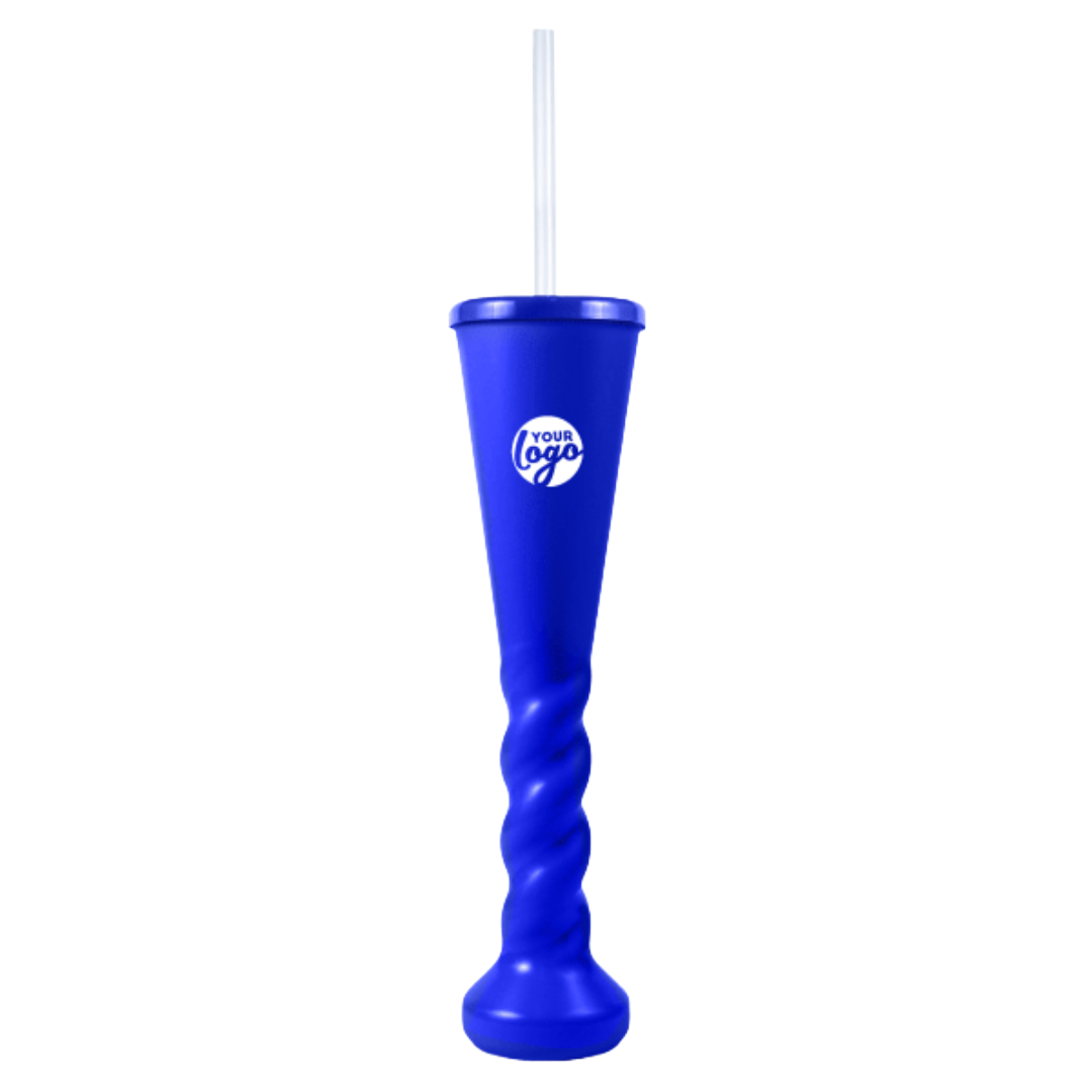 Swirl Yard Glass with Cap and Straw