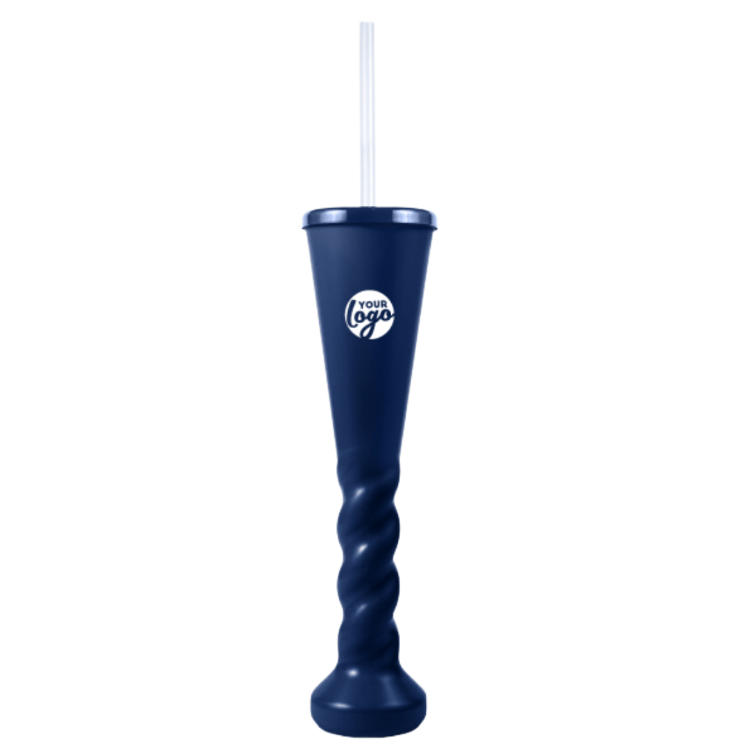 Swirl Yard Glass with Cap and Straw