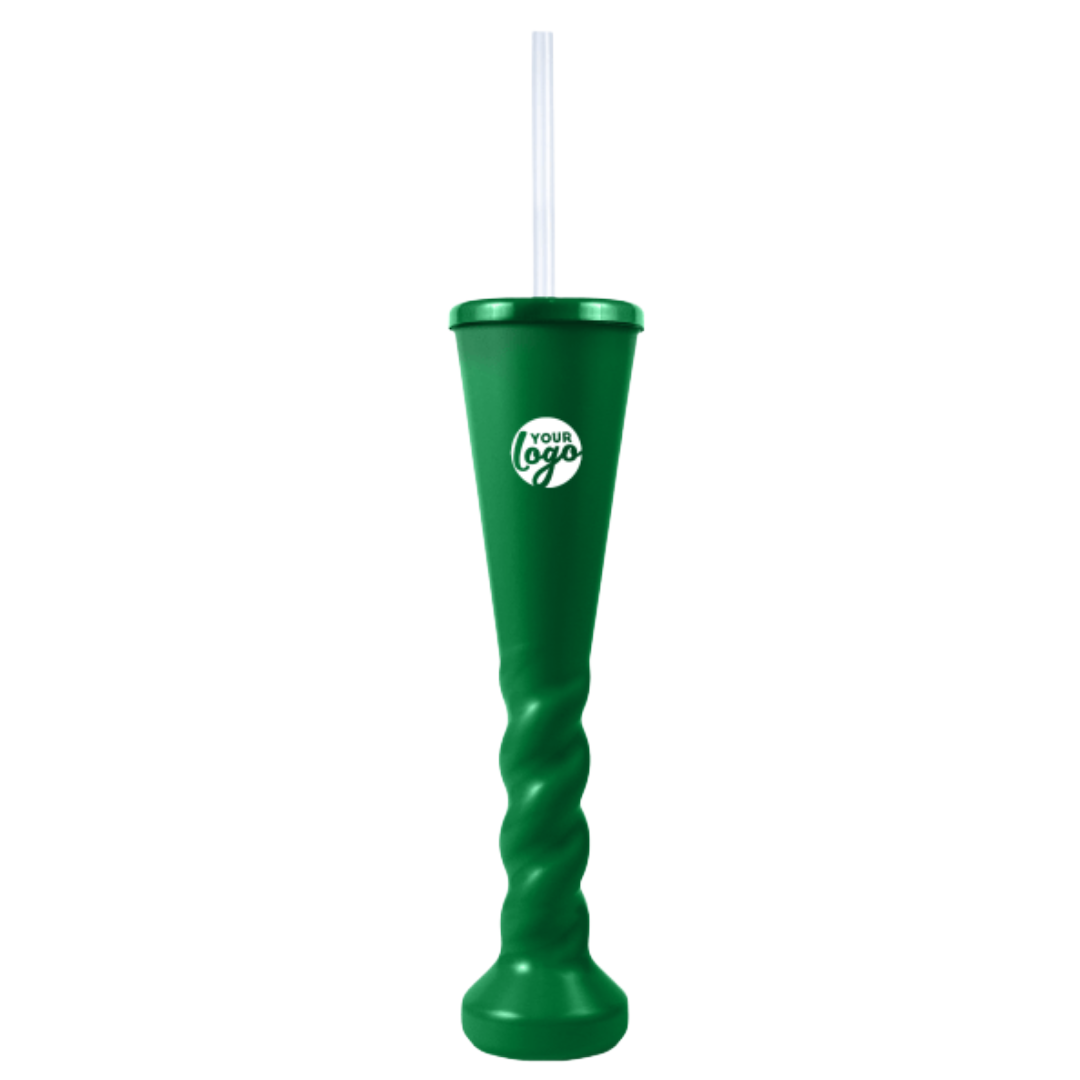 Swirl Yard Glass with Cap and Straw