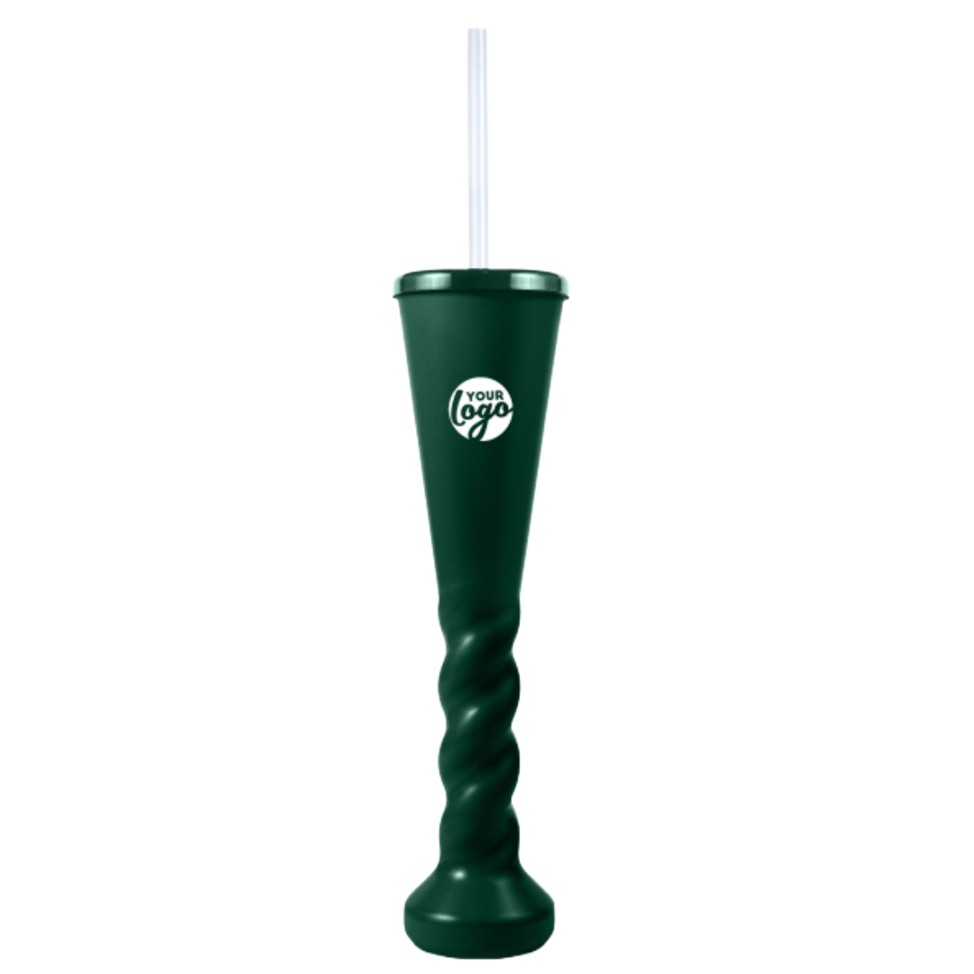 Swirl Yard Glass with Cap and Straw