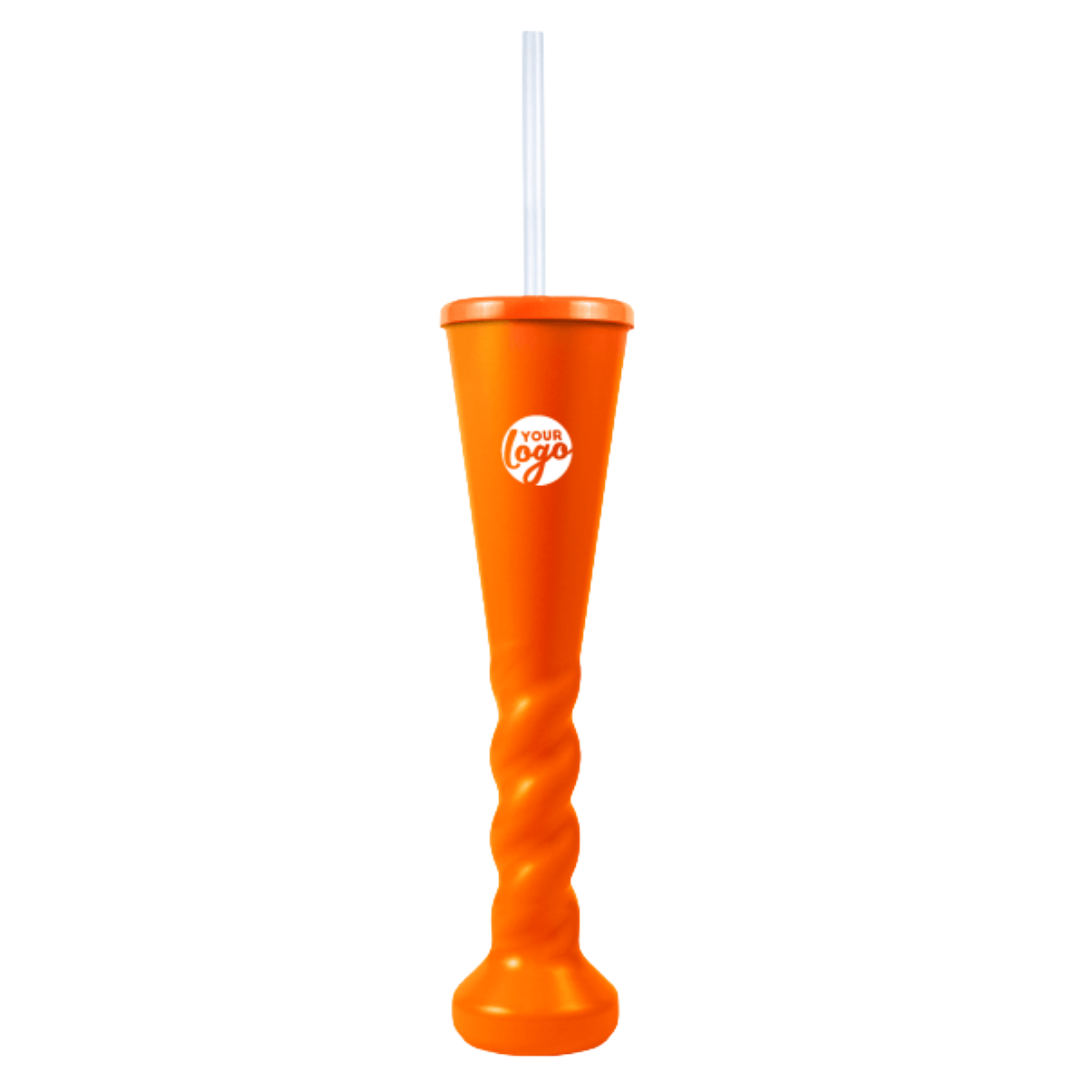 Swirl Yard Glass with Cap and Straw