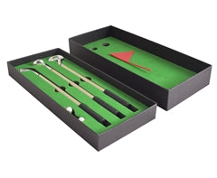 Golf Ballpoint Pen Putting Set - Black, Green & Gold