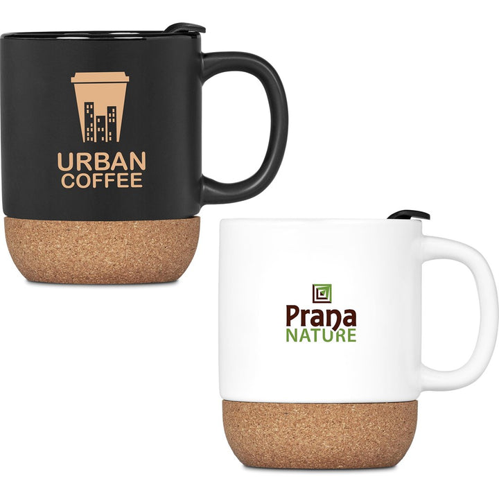 Serendipio Sienna Cork & Ceramic Coffee Mug - 340ml | custom branded laser engraving mug |Just Brand