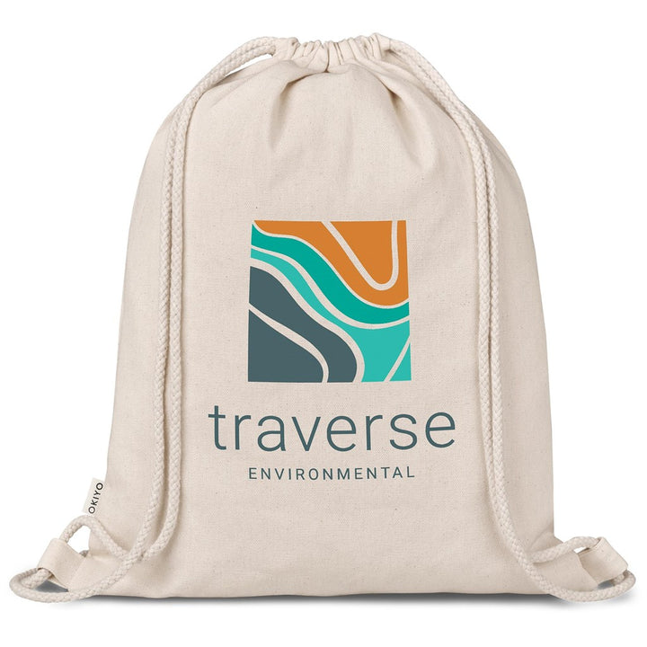 Okiyo Orei Cotton Drawstring Bag | Custom Branded & Personalised Bags | Just Brand