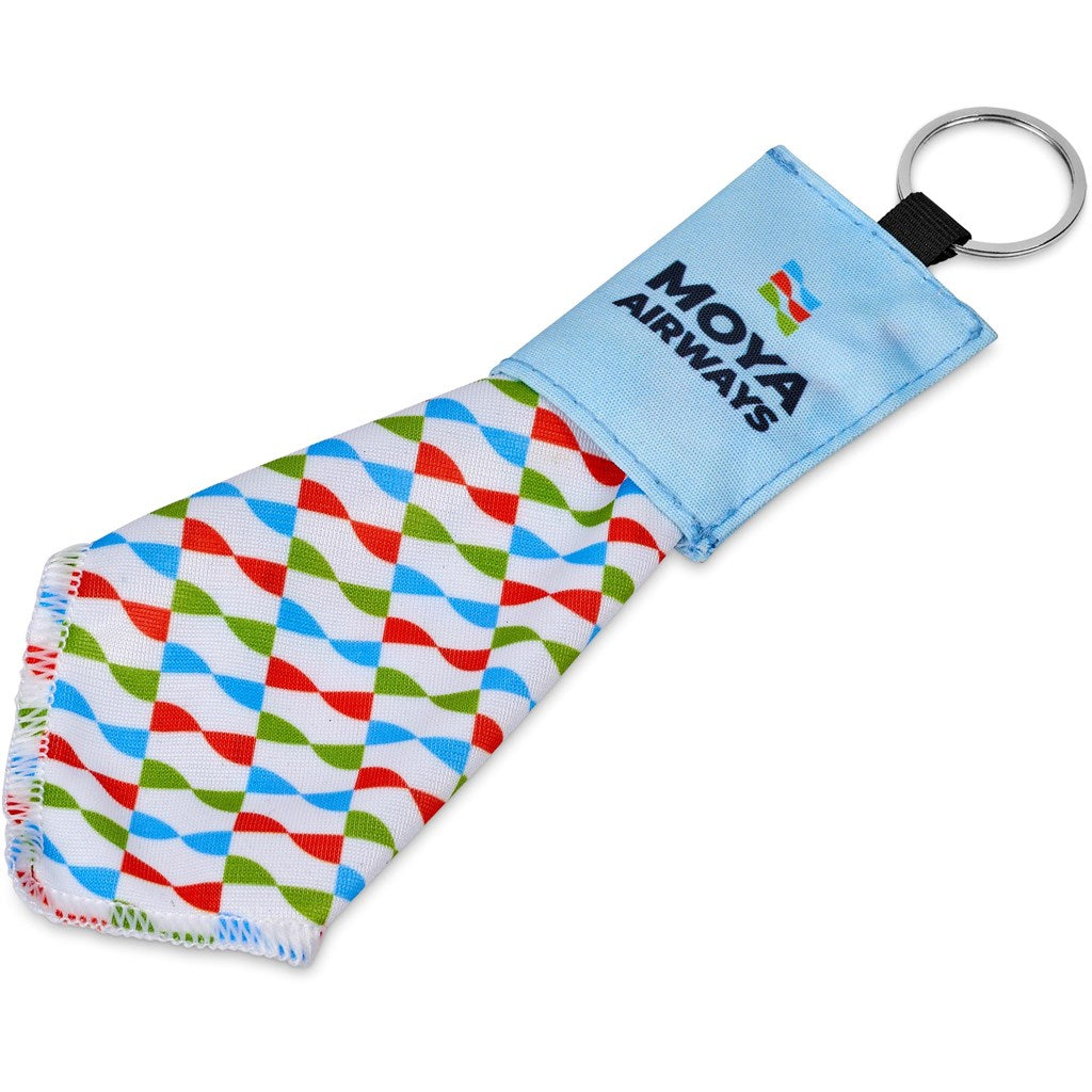 Hoppla Aquila Polyester Keyring Pouch with Cleaning Cloth-Keyrings-corporate gift ideas for employees-branded corporate gifts | corporate gifts south africa | Just Brand