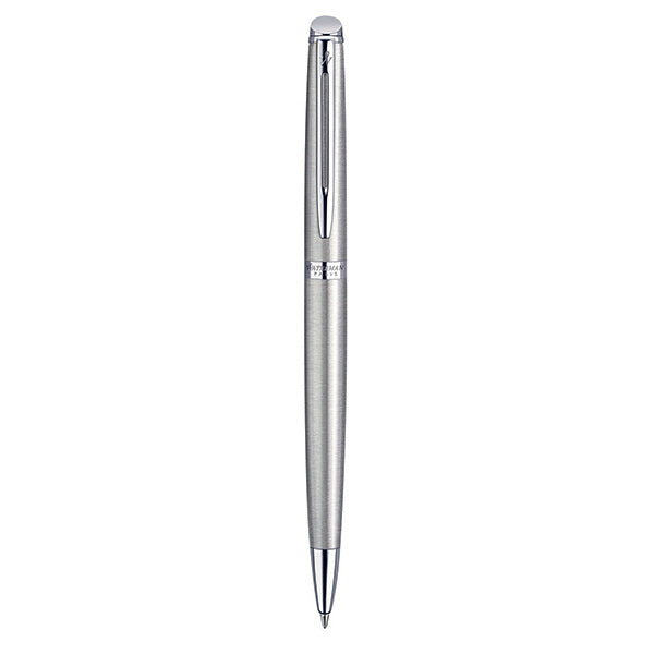 Waterman Hemisphere Ball Pen Medium Nib Blue Ink - Stainless Steel Chrome Trim