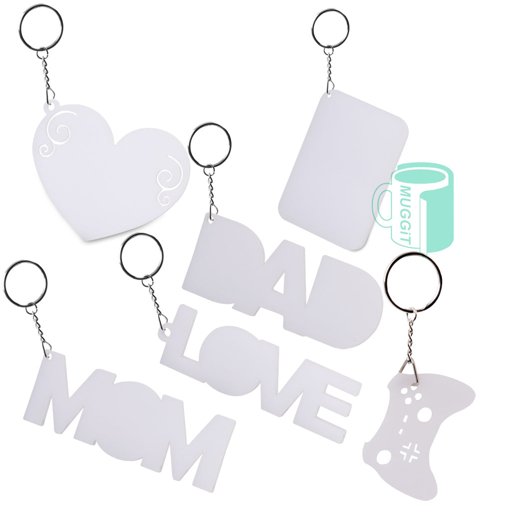 White 3mm Sublimer Keyrings - product view 1