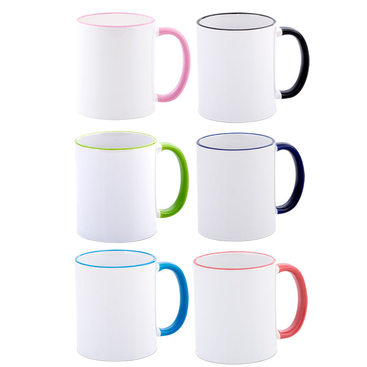Two Tone Rim & Handle Mugs - product view 1