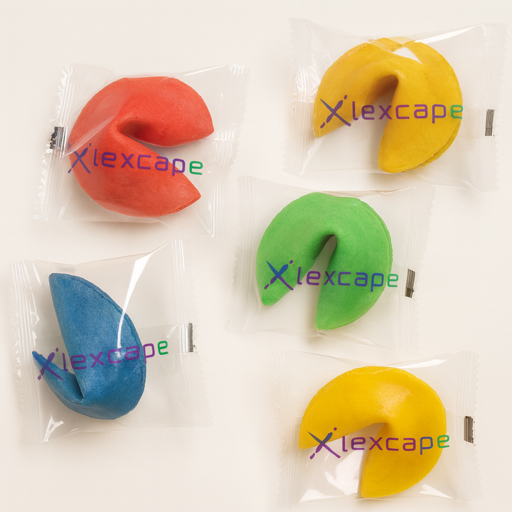 Rainbow Bites custom branded fortune cookies